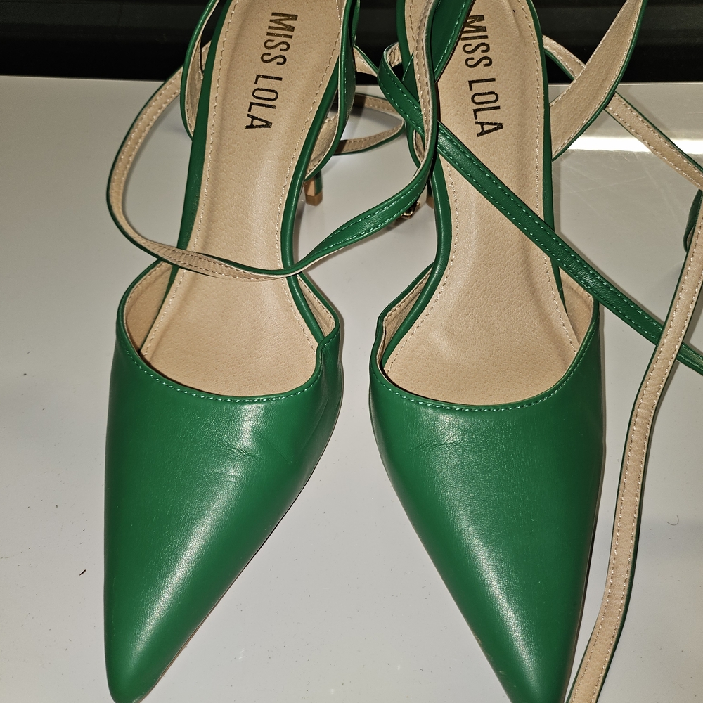 Miss Lola Green Women's Strappy Heels